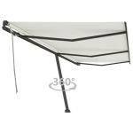 Copertină autonomă retractabilă manual, crem, 600x350 cm GartenMobel Dekor