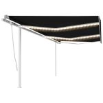 Copertină retractabilă manual cu LED, antracit, 6x3 m GartenMobel Dekor