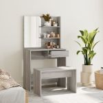 Set măsuță de toaletă, gri sonoma, 74,5x40x141 cm GartenMobel Dekor