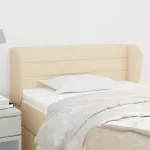 Tăblie de pat cu aripioare crem 83x23x78/88 cm material textil GartenMobel Dekor