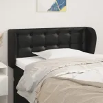 Tăblie de pat cu aripioare negru 103x23x78/88cm piele ecologică GartenMobel Dekor
