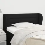 Tăblie de pat cu aripioare negru 83x23x78/88 cm material textil GartenMobel Dekor