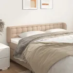 Tăblie pat cu aripioare cappuccino 183x23x78/88 cm piele eco GartenMobel Dekor