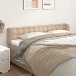 Tăblie pat cu aripioare cappuccino 203x23x78/88cm piele eco GartenMobel Dekor