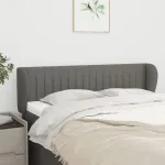 Tăblie de pat cu aripioare gri închis 147x23x78/88 cm textil GartenMobel Dekor