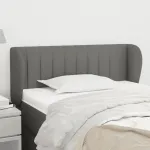 Tăblie de pat cu aripioare gri închis 83x23x78/88 cm textil GartenMobel Dekor