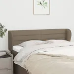 Tăblie de pat cu aripioare gri taupe 147x23x78/88 cm textil GartenMobel Dekor