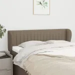 Tăblie de pat cu aripioare gri taupe 147x23x78/88 cm textil GartenMobel Dekor