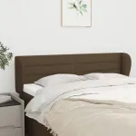 Tăblie de pat cu aripioare maro închis 147x23x78/88 cm textil GartenMobel Dekor