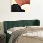 Tăblie de pat cu aripioare verde închis 147x23x78/88 cm catifea GartenMobel Dekor