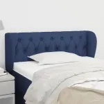 Tăblie de pat cu aripioare, albastru, 103x23x78/88 cm textil GartenMobel Dekor