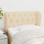Tăblie de pat cu aripioare crem 83x23x78/88 cm material textil GartenMobel Dekor
