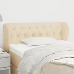Tăblie de pat cu aripioare crem 93x23x78/88 cm textil GartenMobel Dekor