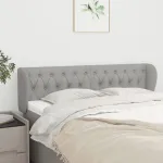 Tăblie de pat cu aripioare gri deschis 163x23x78/88 cm textil GartenMobel Dekor