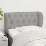 Tăblie de pat cu aripioare gri deschis 83x23x78/88 cm textil GartenMobel Dekor