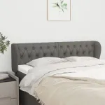 Tăblie de pat cu aripioare gri închis 147x23x78/88 cm textil GartenMobel Dekor