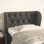Tăblie de pat cu aripioare gri închis 83x23x78/88 cm catifea GartenMobel Dekor