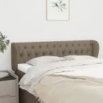 Tăblie de pat cu aripioare gri taupe 147x23x78/88 cm textil GartenMobel Dekor