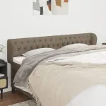Tăblie de pat cu aripioare gri taupe 183x23x78/88 cm textil GartenMobel Dekor