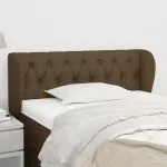 Tăblie de pat cu aripioare maro închis 103x23x78/88 cm textil GartenMobel Dekor