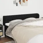 Tăblie de pat cu aripioare negru 203x23x78/88 cm textil GartenMobel Dekor