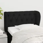 Tăblie de pat cu aripioare negru 83x23x78/88 cm material textil GartenMobel Dekor