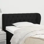 Tăblie de pat cu aripioare negru 93x23x78/88 cm textil GartenMobel Dekor
