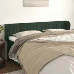 Tăblie de pat cu aripioare verde închis 163x23x78/88 cm catifea GartenMobel Dekor