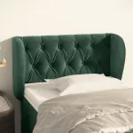 Tăblie de pat cu aripioare verde închis 83x23x78/88 cm catifea GartenMobel Dekor
