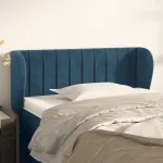 Tăblie pat cu aripioare albastru închis 93x23x78/88 cm textil GartenMobel Dekor