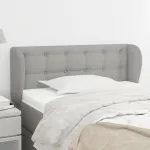 Tăblie de pat cu aripioare gri deschis 103x23x78/88 cm textil GartenMobel Dekor