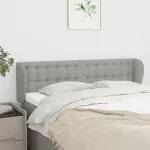 Tăblie de pat cu aripioare gri deschis 147x23x78/88 cm textil GartenMobel Dekor