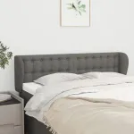 Tăblie de pat cu aripioare gri închis 147x23x78/88 cm textil GartenMobel Dekor