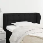 Tăblie de pat cu aripioare negru 93x23x78/88 cm textil GartenMobel Dekor