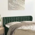 Tăblie de pat cu aripioare verde închis 147x23x78/88 cm catifea GartenMobel Dekor