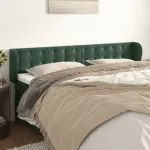 Tăblie de pat cu aripioare verde închis 183x23x78/88 cm catifea GartenMobel Dekor