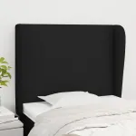 Tăblie de pat cu aripioare, negru, 83x23x118/128 cm, textil GartenMobel Dekor