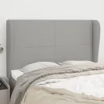 Tăblie de pat cu aripioare gri deschis 147x23x118/128 cm textil GartenMobel Dekor