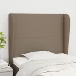 Tăblie de pat cu aripioare gri taupe 83x23x118/128 cm textil GartenMobel Dekor