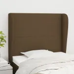Tăblie de pat cu aripioare maro închis 93x23x118/128 cm textil GartenMobel Dekor