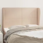 Tăblie pat cu aripioare cappuccino 147x23x118/128 cm piele eco GartenMobel Dekor