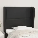 Tăblie de pat cu aripioare, negru, 103x23x118/128 cm, piele eco GartenMobel Dekor