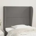 Tăblie de pat cu aripioare gri 93x23x118/128 cm piele eco GartenMobel Dekor