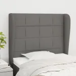 Tăblie de pat cu aripioare gri închis 83x23x118/128 cm textil GartenMobel Dekor