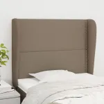 Tăblie de pat cu aripioare gri taupe 93x23x118/128 cm textil GartenMobel Dekor