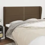 Tăblie de pat cu aripioare maro închis 183x23x118/128 cm textil GartenMobel Dekor