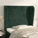 Tăblie pat cu aripioare verde închis 93x23x118/128 cm catifea GartenMobel Dekor
