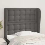 Tăblie de pat cu aripioare, gri, 83x23x118/128 cm, piele eco GartenMobel Dekor