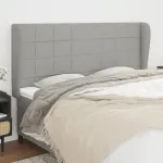 Tăblie de pat cu aripioare gri deschis 163x23x118/128 cm textil GartenMobel Dekor