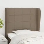 Tăblie de pat cu aripioare gri taupe 103x23x118/128 cm textil  GartenMobel Dekor